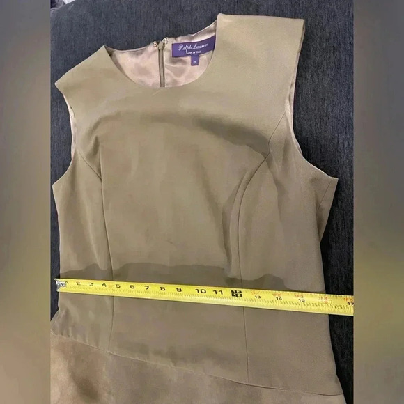 Ralph Lauren Collection Purple Label Runway Leather Suede Blouse Top Peplum 10 M - Picture 12 of 12